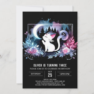 Invitation Whimsy Kitten Chat Anniversaire