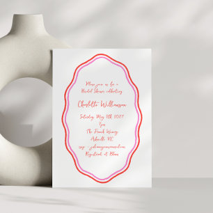 Invitation Whimsy Script Red Scribble Fête des mariées fronti