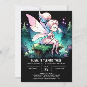 Invitation Whimsy Simple Fairy Anniversaire