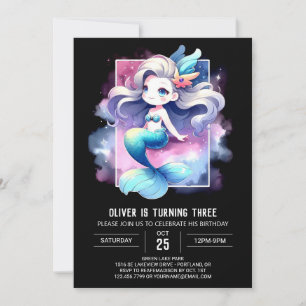 Invitation Whimsy Under the Sea Mermaid Anniversaire