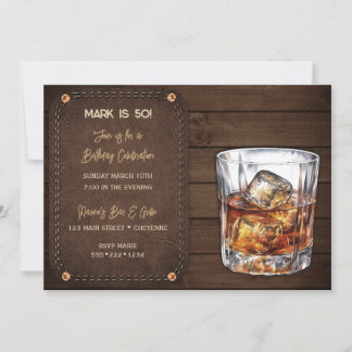 Invitation Whisky Bourbon Whiskey écossais Bois Cuir Masculin