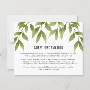 Invitation Whispering Willows Aquarelle Détails sur la verdur