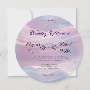 Invitation Whispers of Silk : Dreamy Pastel Waves Pink Blue