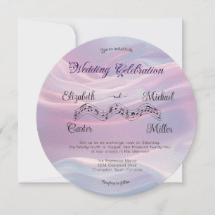 Invitation Whispers of Silk : Dreamy Pastel Waves Pink Blue