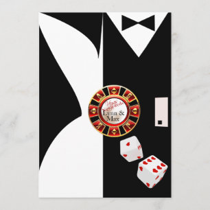 Invitation White Black Vegas Nouvel An Mariage Réception