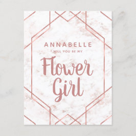 Invitation White Blush Marble Rose Gold Flower Proposition