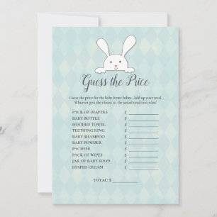 Invitation White Bunny Devinez Le Jeu Baby shower Prix