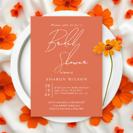 Invitation White calligraphy Verona sunset Bridal shower