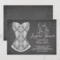 White Corset Lingerie nuptiale de douche Invitatio