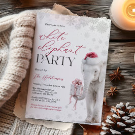 Invitation White Elephant Gift Exchange Party Invite