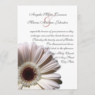 Invitation White Gerbera Mariage Daisy