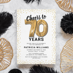 Invitation White Gold 70th Birthday Party