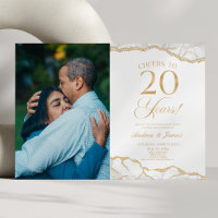White Gold Agate 20e fête Mariage Anniversaire