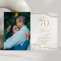 White Gold Agate 70e fête Mariage Anniversaire