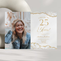 White Gold Agate Photo 25e fête d'anniversaire