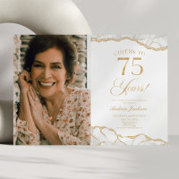 White Gold Agate Photo 75e fête d'anniversaire