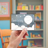 White Hot Air Balloon Neutral Baby Book Demande