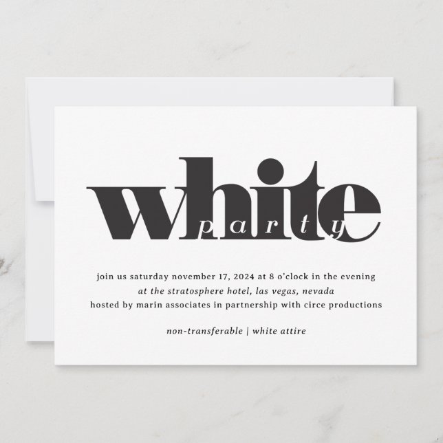 Invitation White Party  (Devant)