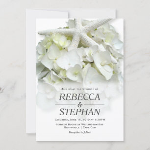 Invitation White Seaside Garden Décontracté Mariage élégant