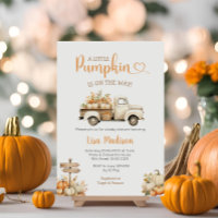 White Truck Citrouille est en route Baby shower Gi