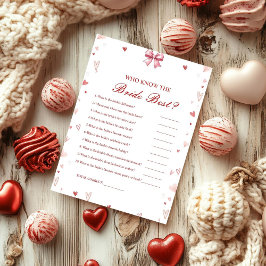 Invitation Who know the bride the best bridal shower game Car