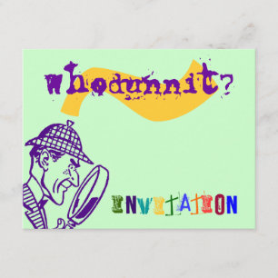 Invitation Whodunnit Mystery Party Sherlock Détection de l'in