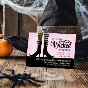Invitation Wicked Witch Anniversaire de enfant Costume Party