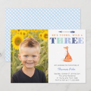 Invitation Wild and Three, Fox 3e fête d'anniversaire pour Bo