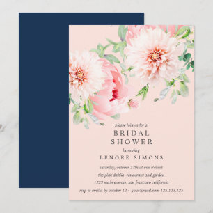 Invitation Wild Garden Dahlia Bouquet Fête des mariées Mariag