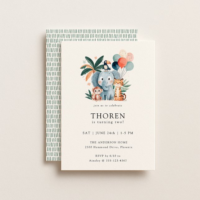 Invitation Wild Jungle Theme Birthday Party (Créateur téléchargé)