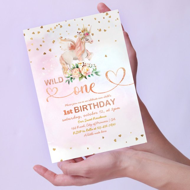 Invitation Wild One Baby Girl 1er anniversaire (Créateur téléchargé)