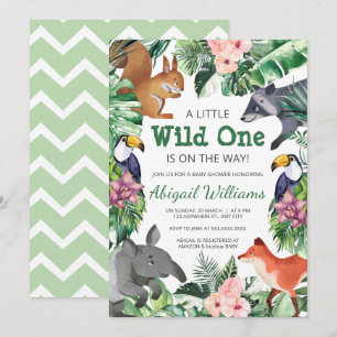 Invitation Wild One - Baby shower des animaux de la jungle