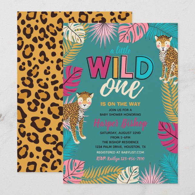 Invitation Wild One Baby shower | Douche Wild One (Devant / Derrière)