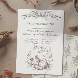 Invitation Wild ONE Baby tourne UN renard un anniversaire de 