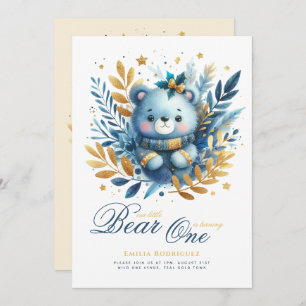 Invitation Wild One Bear 1er anniversaire (ou EDIT AGE) Or Tu