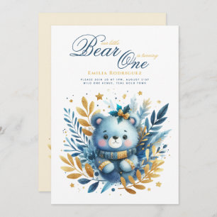 Invitation Wild One Bear 1er anniversaire (ou EDIT AGE) Or Tu