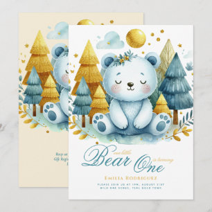 Invitation Wild One Bear 1er anniversaire (ou EDIT AGE) Or Tu