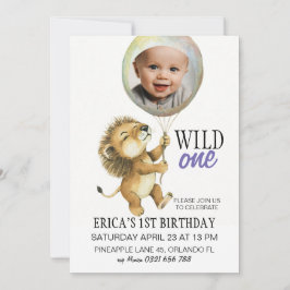 Invitation Wild One Birthday Invitation, Lion 1er Birthday