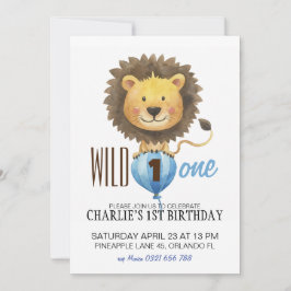 Invitation Wild One Birthday Invitation, Lion 1er Birthday