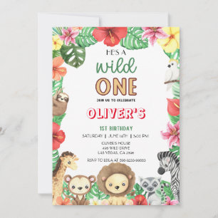 Invitation Wild One Celebration-Safari Aventure Extravaganza