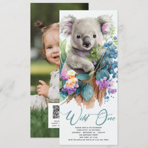 Invitation Wild One Cute Koala 1er Anniversaire Photo Animal