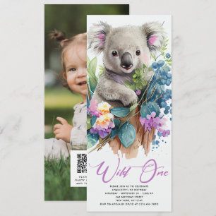 Invitation Wild One Cute Koala 1er Anniversaire Photo Animal