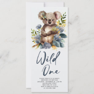 Invitation Wild One Cute Koala 1er Anniversaire Photo Animal