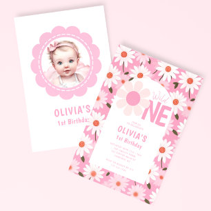 Invitation Wild One Daisy 1er Birthday Photo