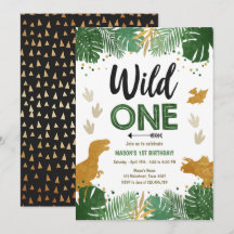 Wild One Dino Party Boy Gold Dinosaur 1er annivers