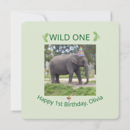 Invitation Wild One Elephant Birthday Party Invite Design