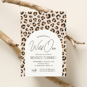Invitation Wild One Empreinte de léopard 1er anniversaire