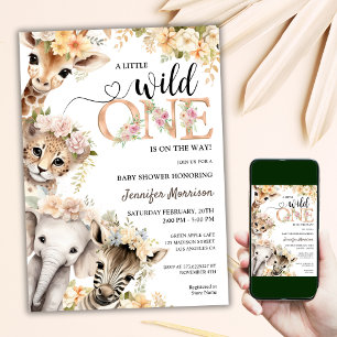 Invitation Wild One est sur le chemin Baby shower Safari fi