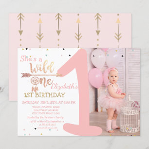 Invitation Wild One, Flèches, Dream Catcher Votre Photo Anniv
