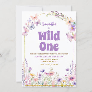 Invitation Wild One Fleur sauvage Butterflies 1er anniversair